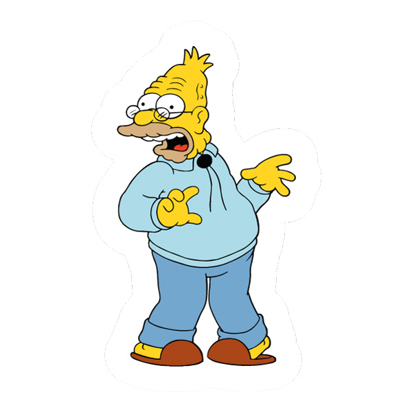 Confused Grampa Simpson Standing Full Body Vector AI EPS SVG PNG vector illustration