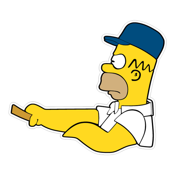 Driving Homer Simpson Side Profile Cartoon Vector AI EPS SVG PNG Download vector illustration