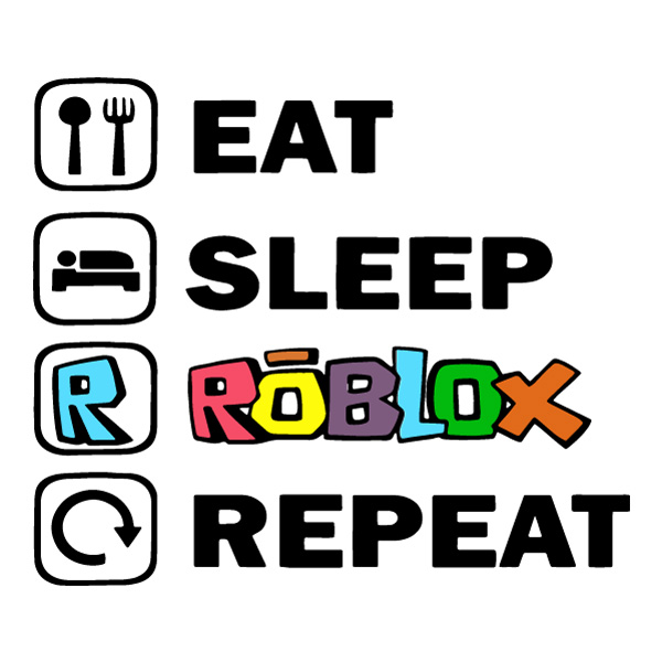 Eat Sleep Roblox Repeat Gamer Quote Flat Design Vector PNG Download vector illustration