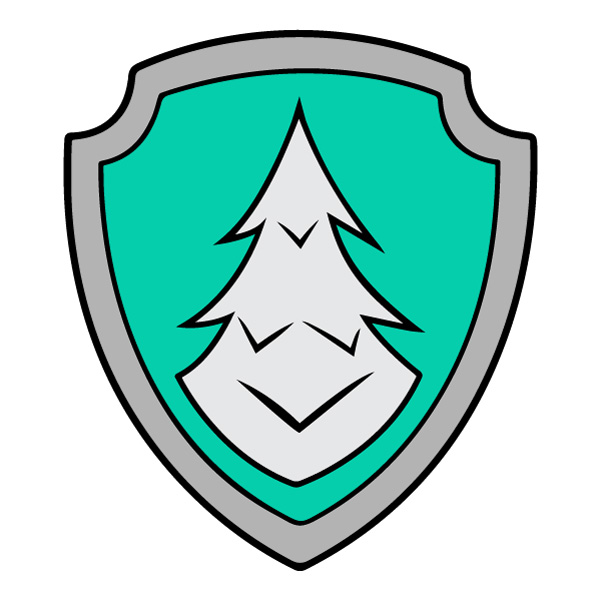 Everest Paw Patrol Shield Badge Flat Vector PNG Download vector illustration