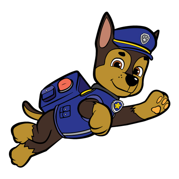 Jumping Chase PAW Patrol Full Body Vector AI EPS SVG PNG Download vector illustration