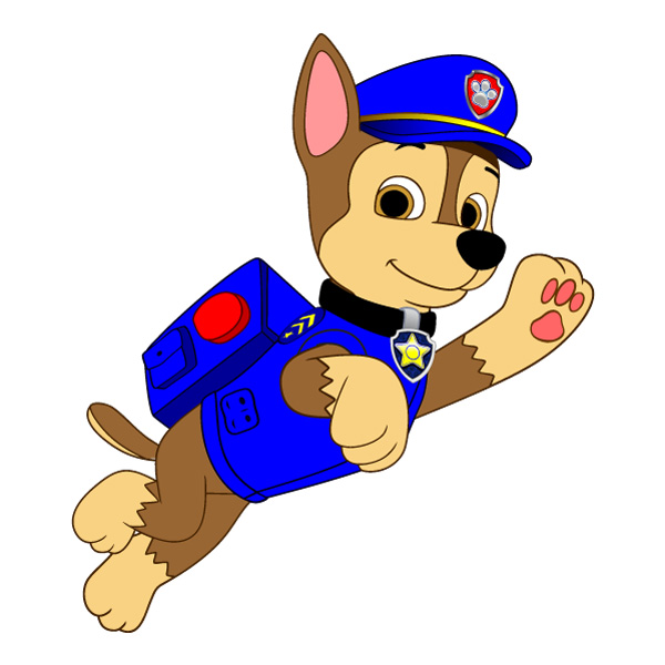 Jumping Chase PAW Patrol Full Body Vector PNG Download vector illustration
