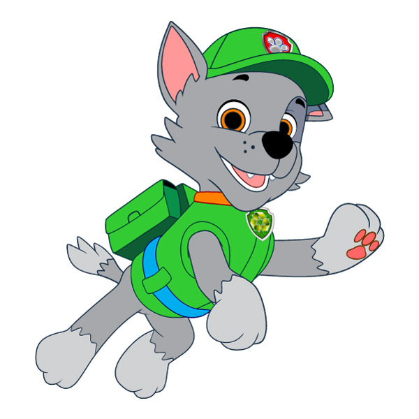 Jumping Rocky PAW Patrol Full Body Vector PNG Download vector illustration