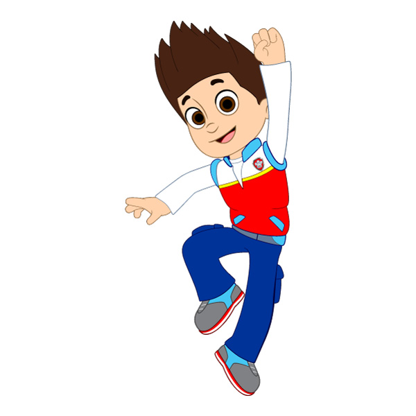 Jumping Ryder PAW Patrol Full Body Vector PNG Download vector illustration
