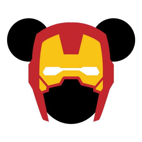 Mickey Mouse Iron Man Mashup Head Flat Vector SVG PNG Download vector illustration
