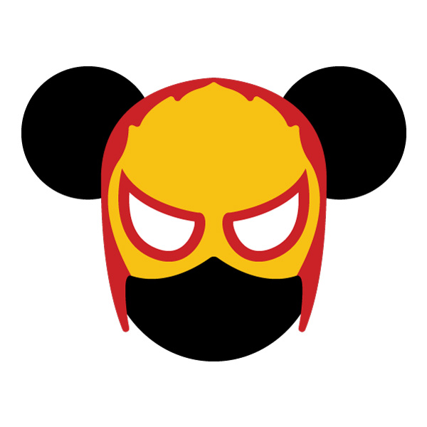 Mickey Mouse Superhero Mask Head Silhouette Flat Vector PNG Download vector illustration