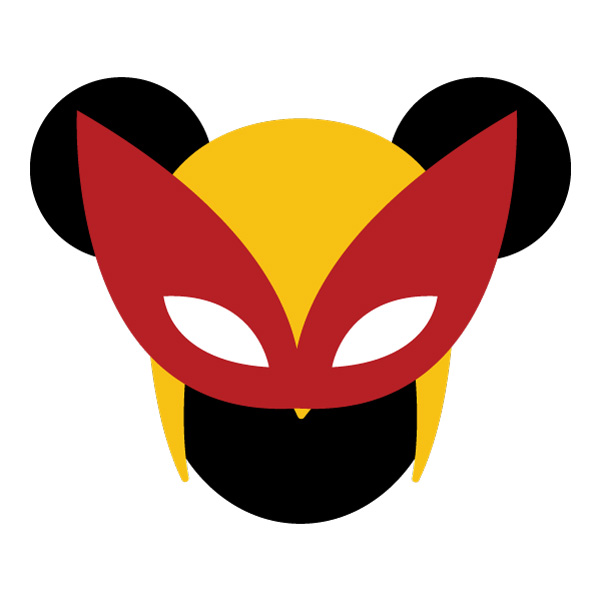 Mickey Mouse Wolverine Mask Head Flat Vector PNG Download vector illustration