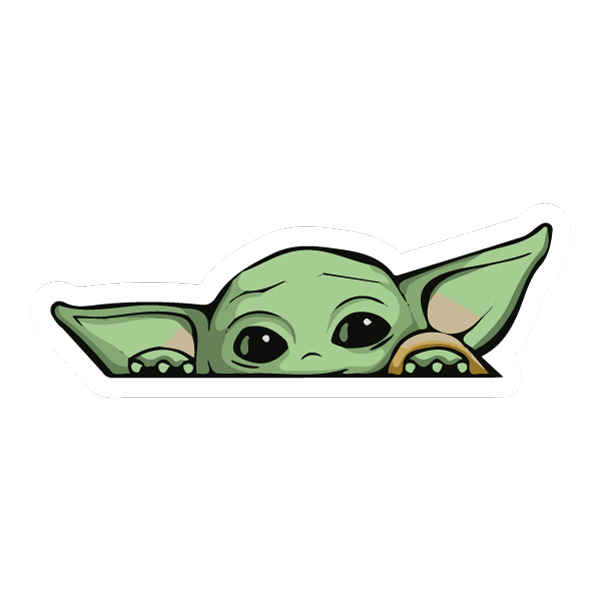 Peeking Baby Yoda Grogu Mascot Style Vector SVG PNG Download vector illustration