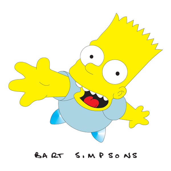 Reaching Forward Cartoon Bart Simpson Full Body Vector PNG Download vector illustration