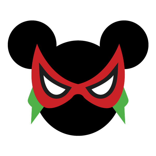 Mickey Mouse Superhero Mask Head Silhouette Vector PNG Download vector illustration