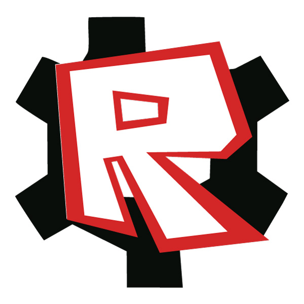 Roblox R Logo with Gear Flat Design Vector PNG Download vector illustration