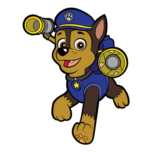 Running Chase PAW Patrol Police Dog Full Body Vector PNG Download vector illustration