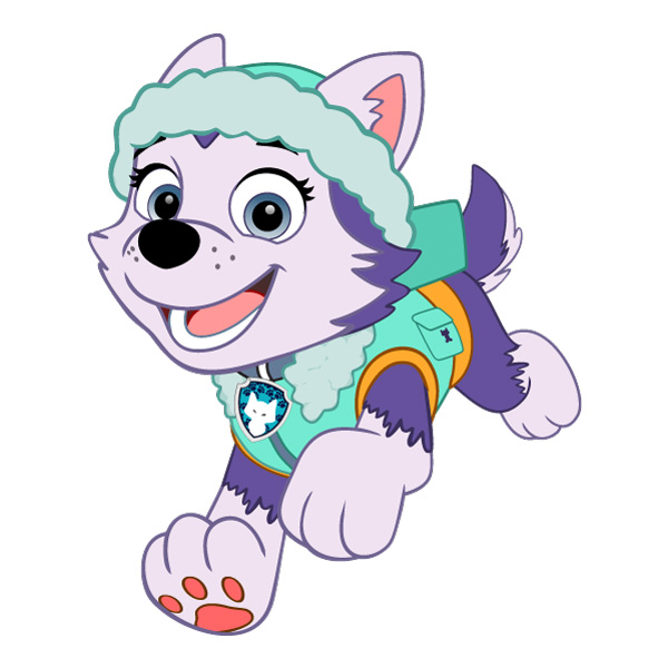Running Everest PAW Patrol Full Body Vector PNG Download vector illustration