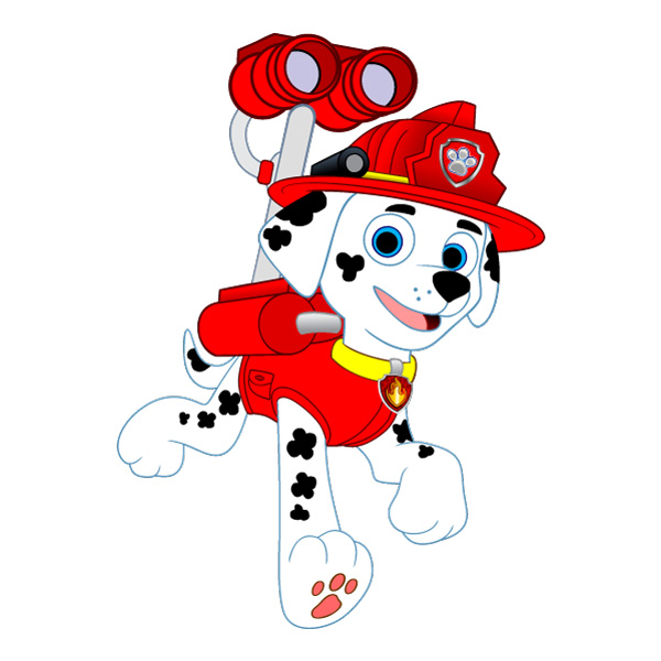 Running Marshall PAW Patrol Full Body Vector PNG Download vector illustration