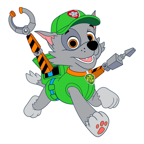 Running Rocky PAW Patrol Full Body Vector PNG Download vector illustration