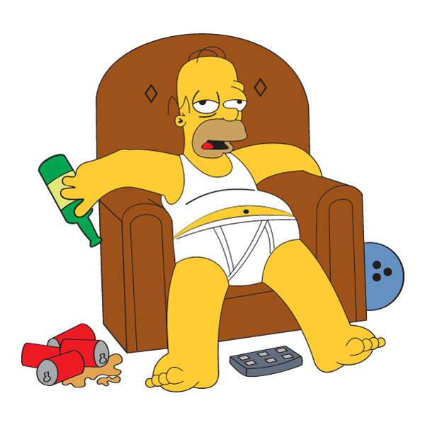 Sitting Lazy Homer Simpson in Armchair Cartoon Vector PNG Download
