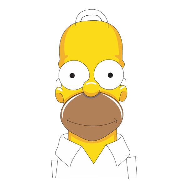 Smiling Homer Simpson Head and Shoulders Cartoon Vector PNG Download vector illustration