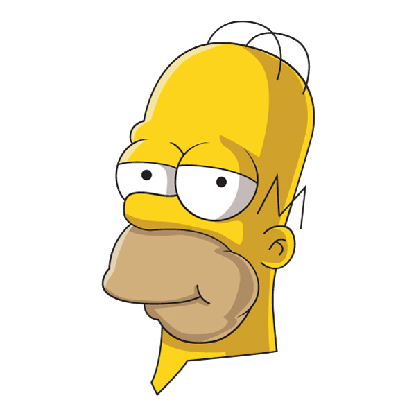 Smiling Homer Simpson Head Cartoon Vector AI EPS SVG PNG vector illustration