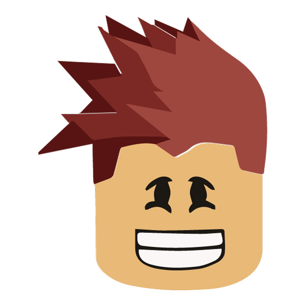 Smiling Roblox Character Head Flat Design Vector SVG PNG vector illustration