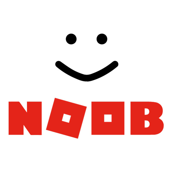 Smiling Roblox Noob Face and Text Logo Flat Vector PNG Download vector illustration