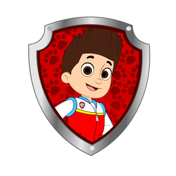 Ryder PAW Patrol Shield Badge Mascot Vector PNG Download vector illustration