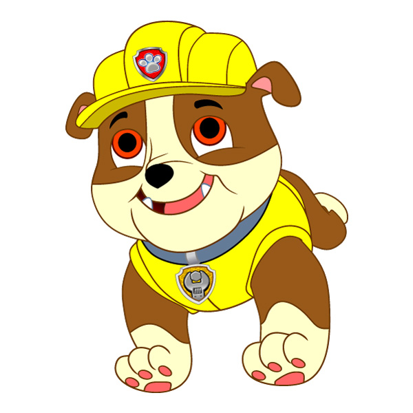 Standing Rubble PAW Patrol Full Body Vector PNG Download vector illustration