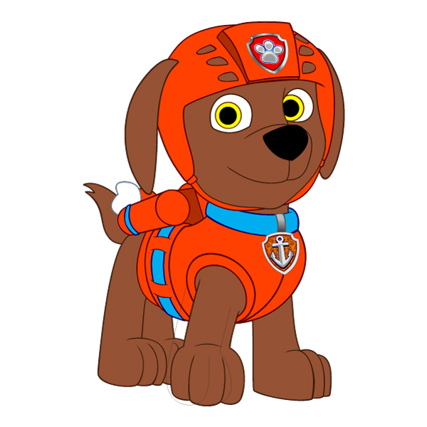 Standing Zuma PAW Patrol Full Body Vector PNG Download vector illustration