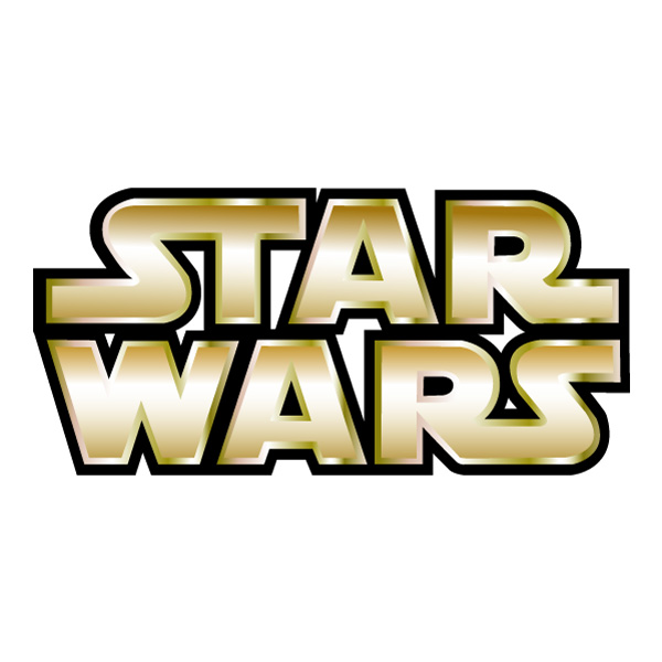 Star Wars Gold Metallic Gradient Logo Vector PNG Download vector illustration