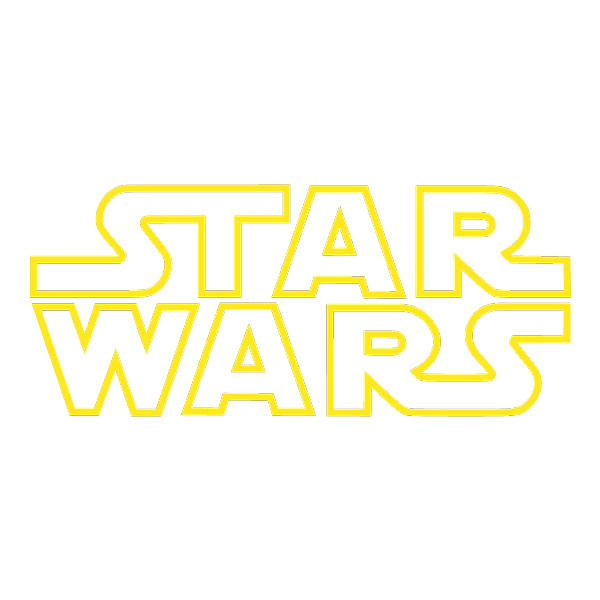 Star Wars Logo Yellow Outline Vector PNG Download vector illustration