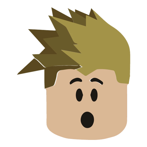 Surprised Roblox Avatar Head Spiky Hair Flat Vector PNG Download vector illustration