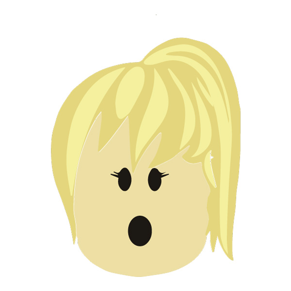 Surprised Roblox Girl Face Head Vector PNG Download vector illustration