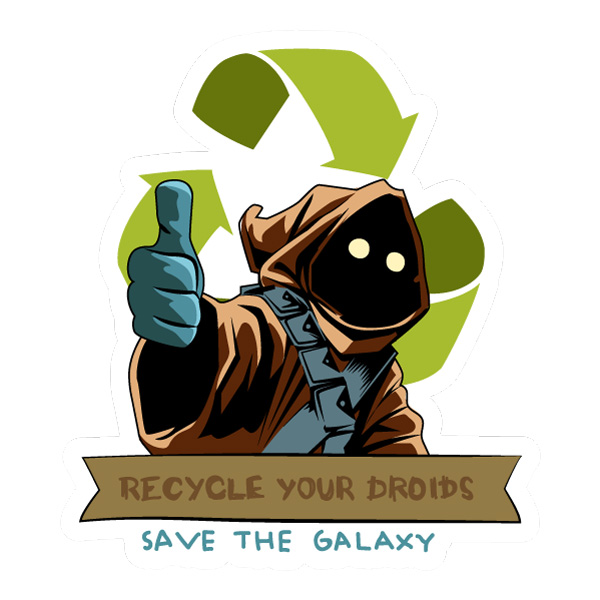 Thumbs Up Jawa Star Wars Recycle Your Droids Vector PNG Download vector illustration