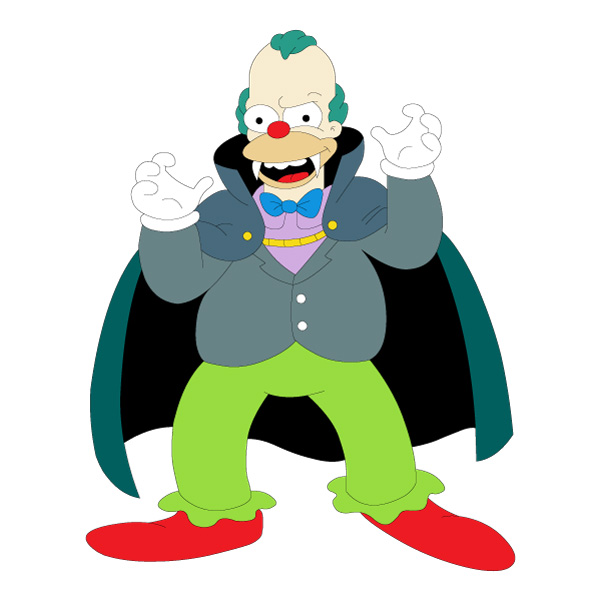 Vampire Krusty the Clown Scary Pose Full Body Vector AI EPS SVG PNG vector illustration