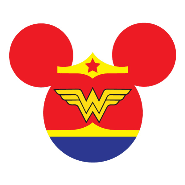 Wonder Woman Mickey Mouse Head Silhouette Flat Design Vector PNG Download vector illustration